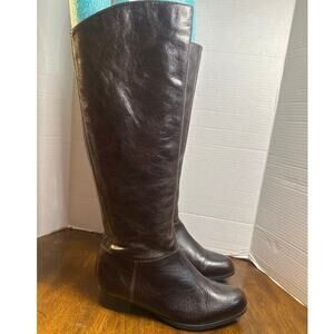 Me Too Brown leather knee high riding boots womens size 8.5”